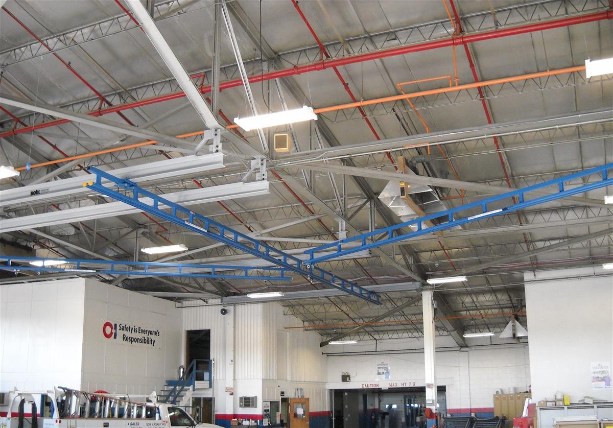 2. tether track ceiling mounted monorail